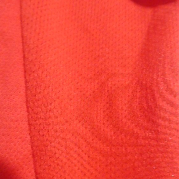 ATHLETIC WORKS | large, 14 | Red Exercise T-Shirt | Mesh Sides | White Stripes - Picture 8 of 13